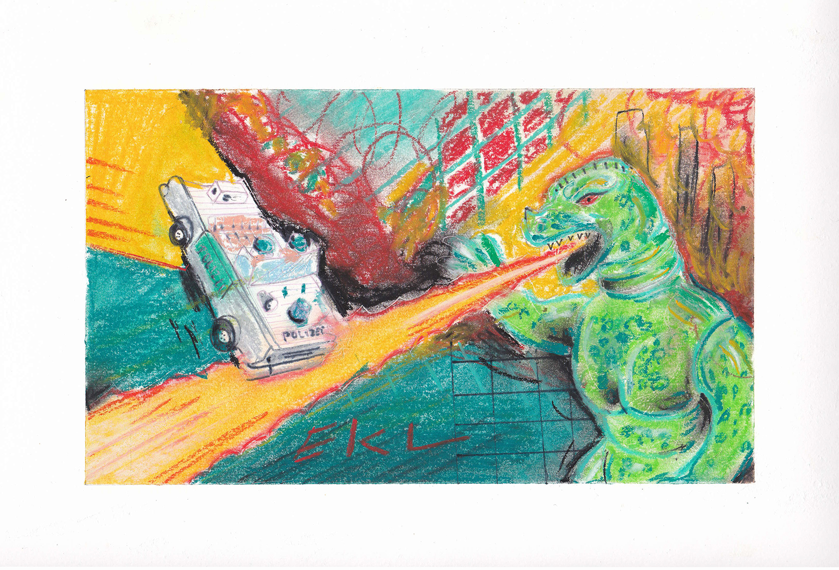 illustration of godzilla